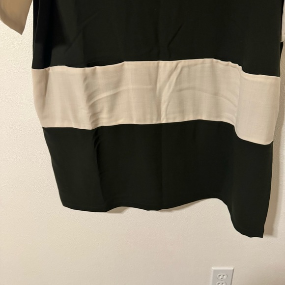 Lu. Dust of Snow Wool 3/4 Sleeve Mini Dress Black Colorblock Lagenlook NWT-Reg - Picture 7 of 13